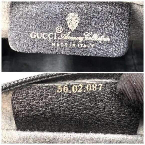 Authentic Gucci GG Vintage Ophidia Sherry Line Crossbody Bag Leather Black Purse - Picture 10 of 13